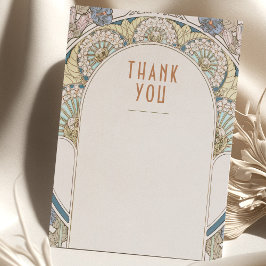 Invitación Inserto de agradecimiento de boda Arte Nouveau vin