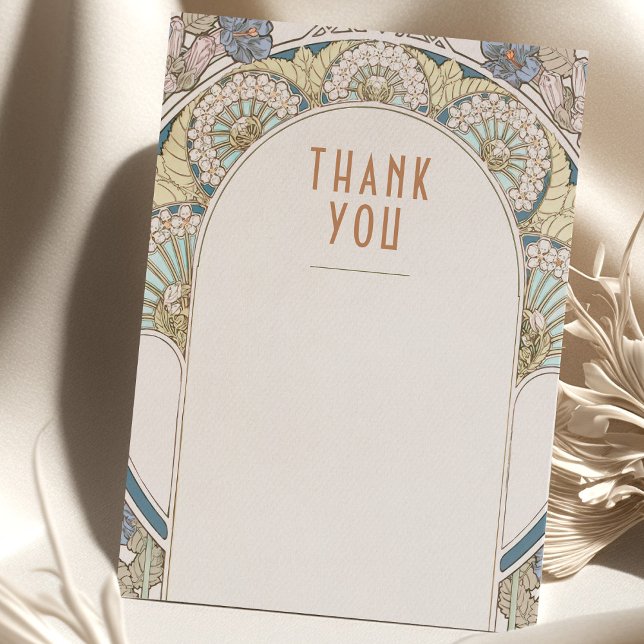 Invitación Inserto de agradecimiento de boda Arte Nouveau vin (Subido por el creador)