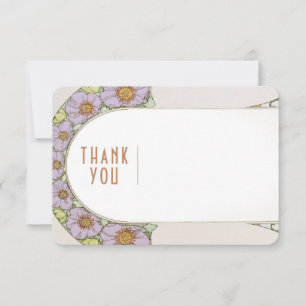 Invitación Inserto de agradecimiento de boda Arte Nouveau vin