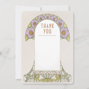 Invitación Inserto de boda Agradecimiento Art Nouveau Vintage