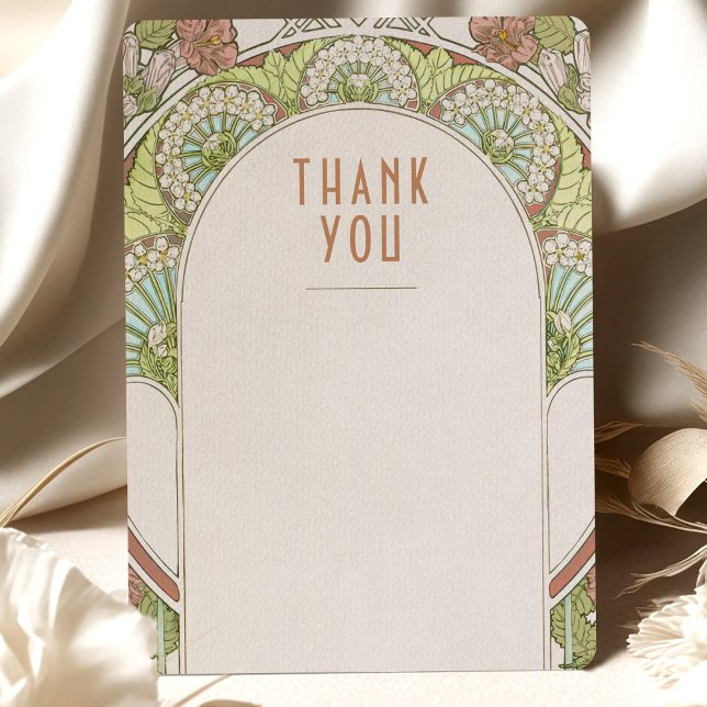 Invitación Inserto de boda Agradecimiento Arte Nouveau Vintag (Subido por el creador)