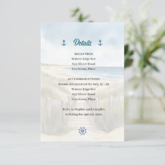 Invitación Inserto de boda de acuarela en la costa de Nueva I