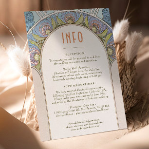 Invitación Inserto de boda INFO Arte Nouveau vintage de Mucha