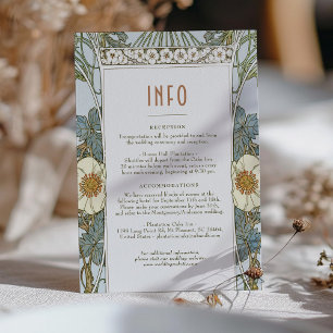 Invitación Inserto de boda INFO Arte Nouveau vintage de Mucha