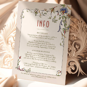 Invitación Inserto de boda INFO Vintage Victoriano Belle Epoc