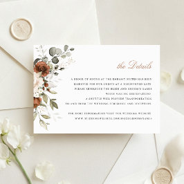 Invitación Inserto de detalles de otoño con crema de herrumbr
