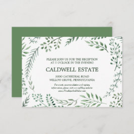 Invitación Inserto de recepción de boda con corona rústica ve