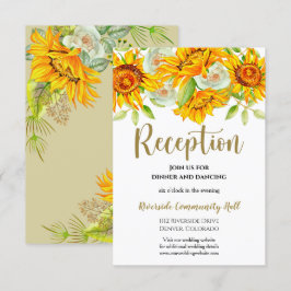 Invitación Inserto de recepción de boda floral de girasol