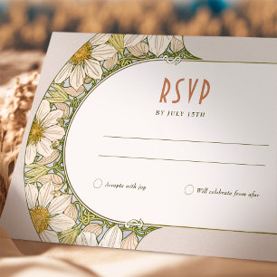 Invitación Inserto de respuesta de boda Marguerite con arte v