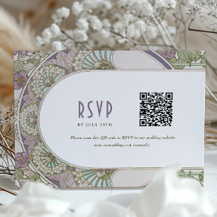 Invitación Inserto de respuesta de Lilac Art Nouveau Deco Vin