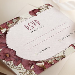 Invitación Inserto de RSVP de Boda Calla Lily Art Nouveau Muc