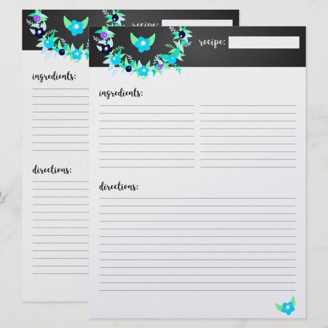 Invitación Inserto Mini-Binder de receta simplemente cepillad (Anverso / Reverso)