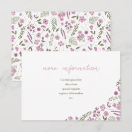 Invitación inserto para ducha de novia de flores silvestres -