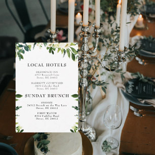 Invitación Inserto pequeño floral blanco en cascada