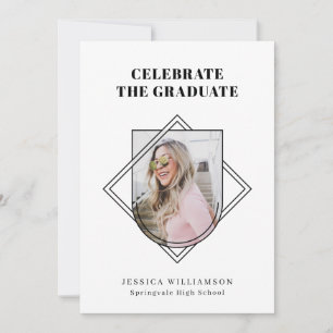 Invitación Insígnia de foto minimal para celebrar la fiesta d