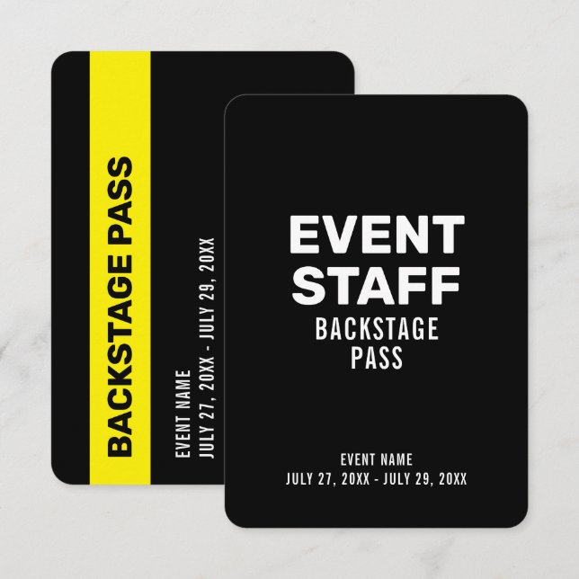 Invitación Insignia de identificación del personal del evento (Anverso / Reverso)