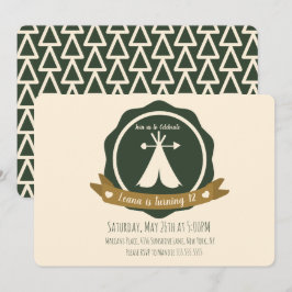 Invitación Insígnia de Teepee para Fiesta de Cumpleaños de Ca