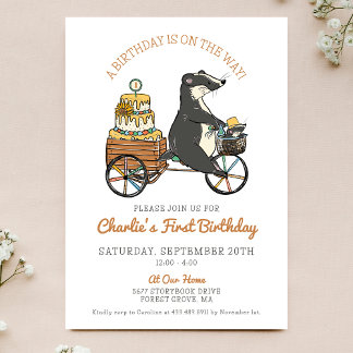 Invitación Insignias en bicicleta con fiesta de cumpleaños po