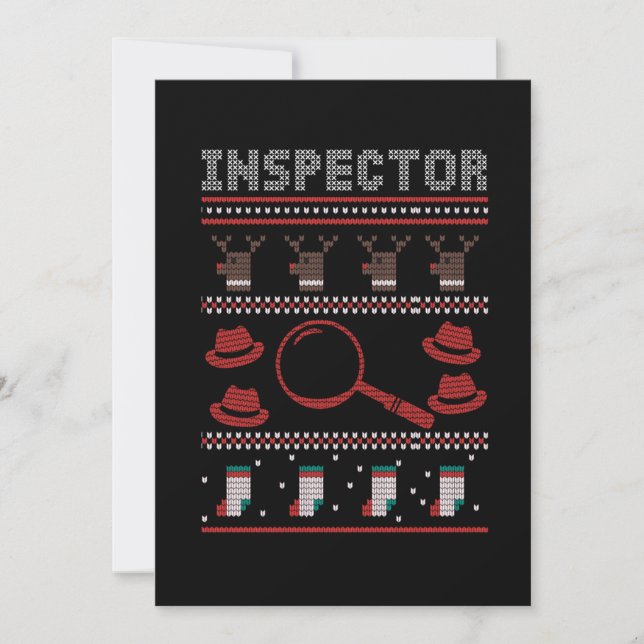 Invitación Inspector Investigator Ugly Christmas Sweater Gift (Anverso)