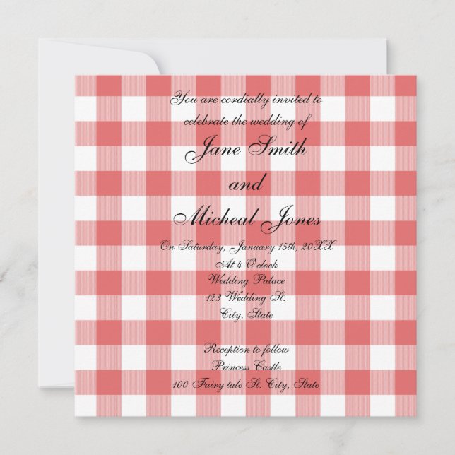 Invitación Inspectores rojos de la guinga del monograma de la (Anverso)