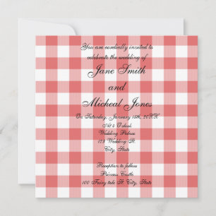 Invitación Inspectores rojos de la guinga del monograma de la