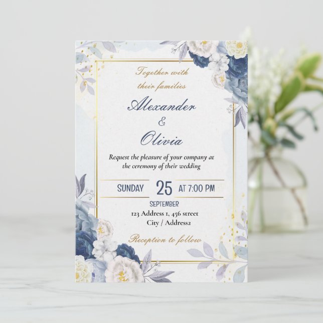 Invitación Inspiración de celebración de bodas (Anverso de pie)