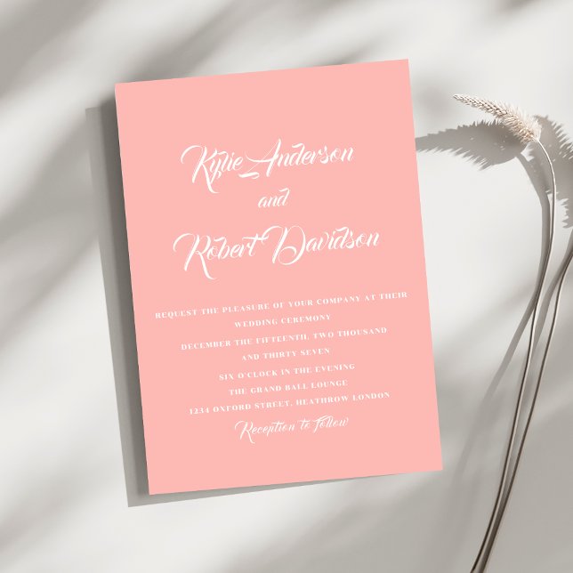 Invitación Inspiración de sol rosa y cítrico de Rubor moderno (Subido por el creador)