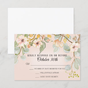 Invitación Inspiración en la Naturaleza Rosa Beige Acuarela R