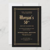 Inspiración en Whisky Cumpleaños 50 Negro Oro Sorp