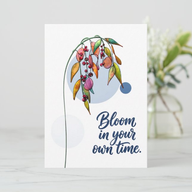 Invitación Inspiración floral con bayas (Anverso de pie)
