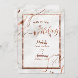 Invitación Inspiración moderna de Boda de cobre y mármol ital
