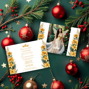 Invitación Inspiraciones Florales de Poinsettias Doradas de N