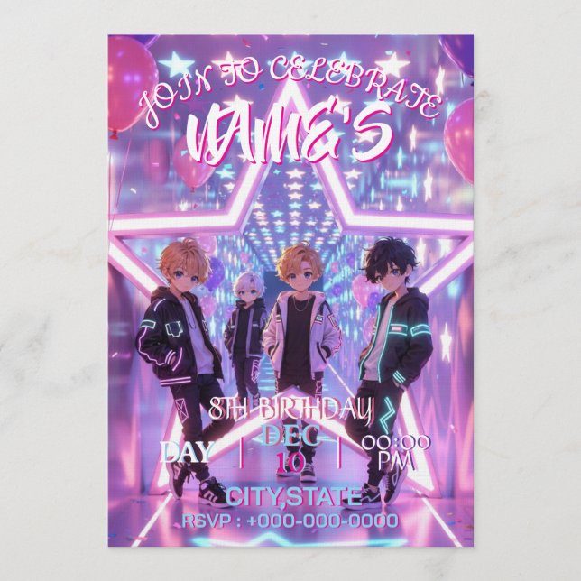 Invitación Inspirada en Cazadores de Demonios de K (Anverso)