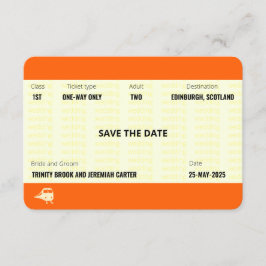 Invitación Inspirado en el billete de tren | Boda Save the Da