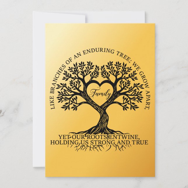 Invitación Inspirational family quotes on a tree with roots (Anverso)