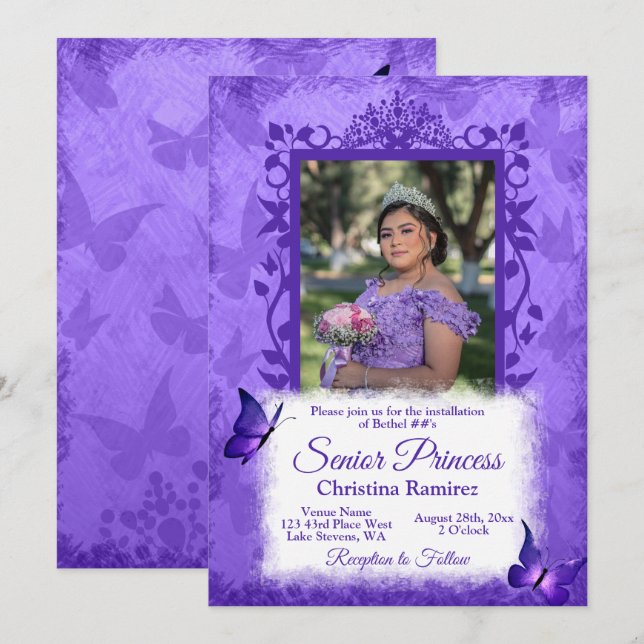 Invitación Instalación de la Reina Honrada con Borde de Marip (Anverso / Reverso)