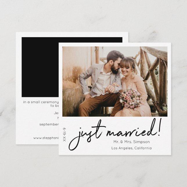 Invitación instantánea de fotos casada (Anverso / Reverso)