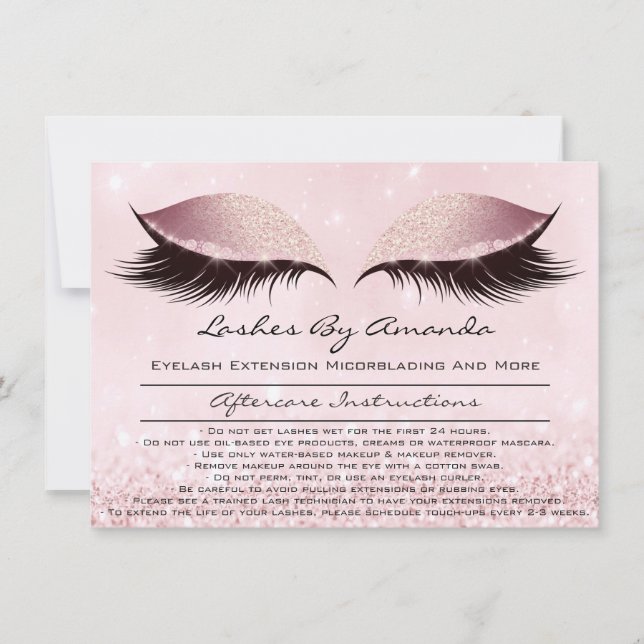 Invitación Instrucciones de atención posterior maquillaje de  (Anverso)
