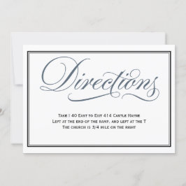 Invitación Instrucciones de boda con guión azul pizarra inclu