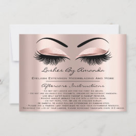 Invitación Instrucciones de postcuidado latigazos maquillaje 