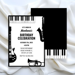 Invitación instrumentos de música jazz
