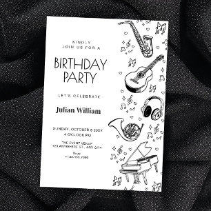 Invitación instrumentos musicales cumpleaños