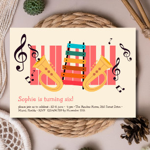 Invitación Instrumentos musicales cumpleaños niños