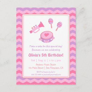 Invitación Instrumentos Musicales Fiesta de Cumpleaños para N