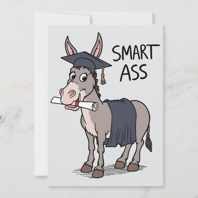 Invitación Inteligente como burro divertido graduado graduaci (Anverso)