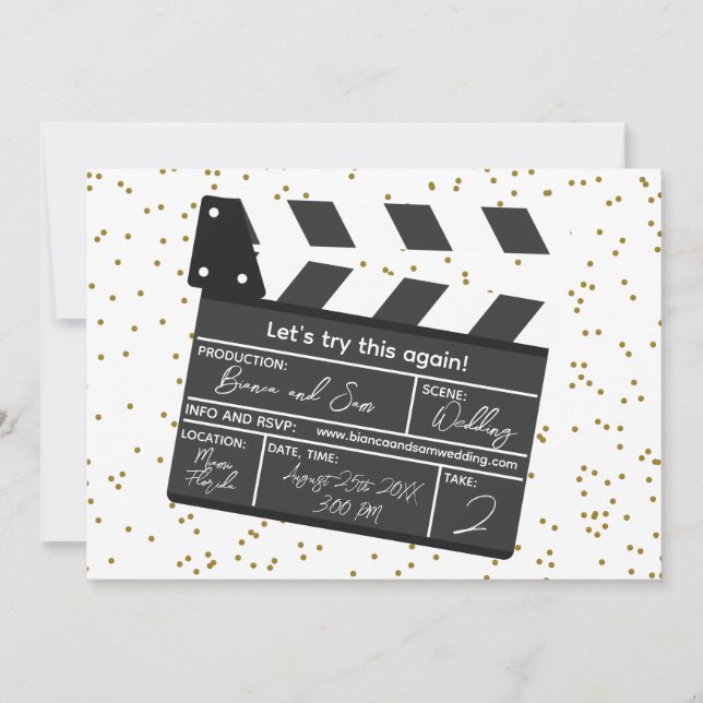 Invitación Intentemos esto de nuevo, boda divertido invitati (Anverso)