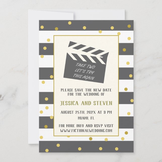Invitación Intentemos esto de nuevo, boda gracioso (Anverso)