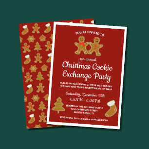 Invitación Intercambio Anual de Galletas de Navidad Fiesta de