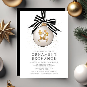 Invitación Intercambio de Adornos Navideños Elegantes