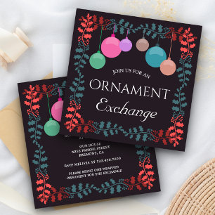 Invitación Intercambio de Adornos Navideños Fiesta de Navidad